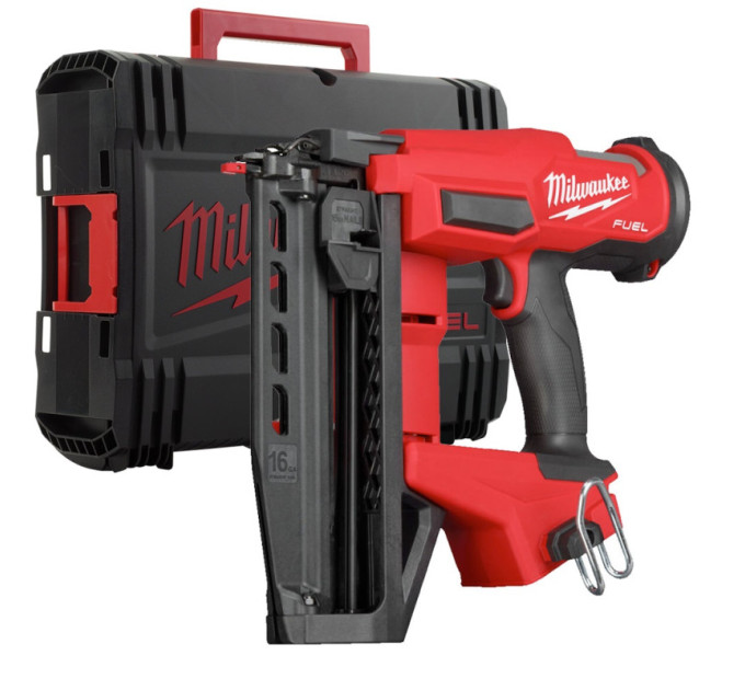Пистолет гвоздезабивной аккумуляторный бесщёточный MILWAUKEE M18 FN16GS-0X (25-64мм)(каркас, HDкейс)