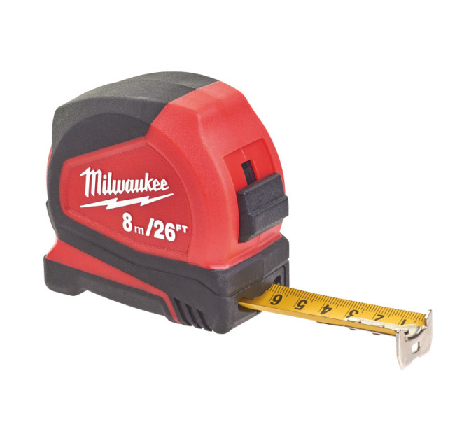 Рулетка Pro Compact MILWAUKEE, 8м/26фт (25мм), (замена на 4932498781)