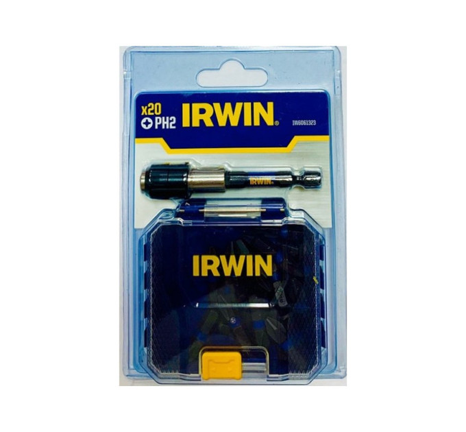 Бита IMPACT PRO 1/4"/25мм PH2 20шт + держатель, IRWIN