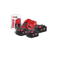 Энергокомплект MILWAUKEE M18 NRG-503 (ЗУ M12-18FC+3акк.Х5А В5) + подарок аккумулятор M12 B2