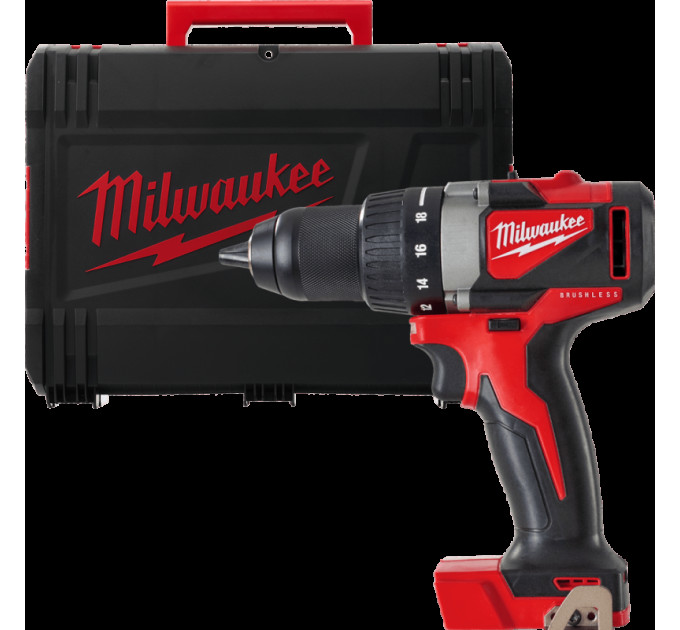 Дриль-шуруповерт акумуляторна безщіткова MILWAUKEE M18 BLDD2-0X (82Нм) (каркас+HDкейс)