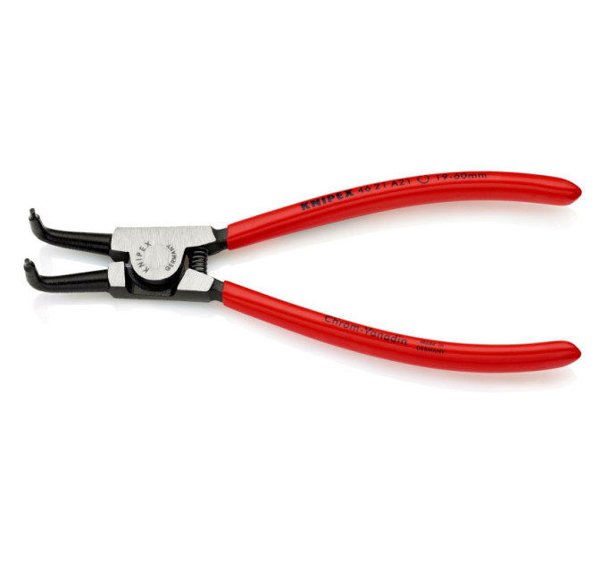 Щипцы для наружных стопорных колец загнутые 90°, Ø19-60мм KNIPEX 46 21 A21 SB,Ø1,8мм фосфатированные