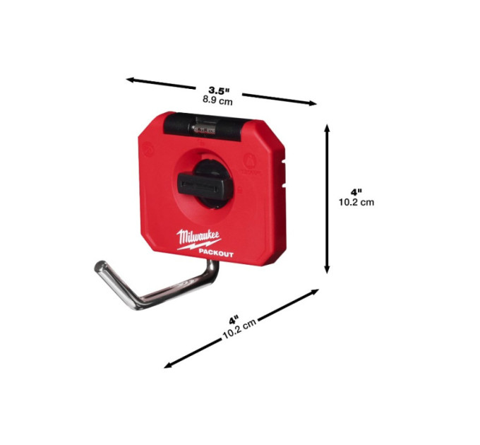 Держатель крючок одинарный PACKOUT MILWAUKEE SMALL SINGLE STRAIGHT HOOK (98x98x120мм)