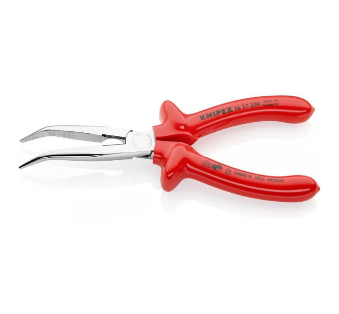 Круглогубцы плоские с режущими кромками, угол 40 °, Ø3,2мм, 200мм KNIPEX 26 27 200, хромированные