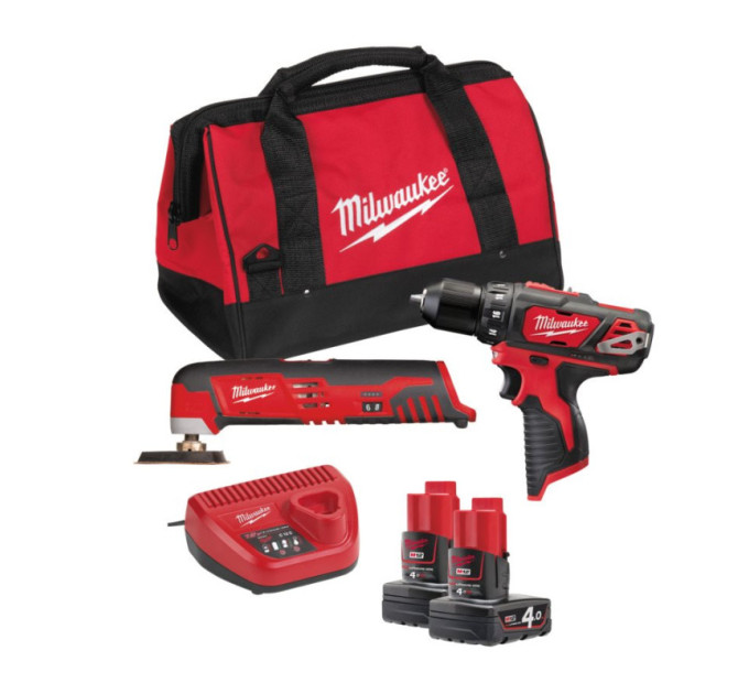 Набір з 2х акумуляторних інструментів MILWAUKEE M12 ВPP2D-402B