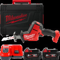 Пила сабельная аккумуляторная бесщёточная MILWAUKEE, M18 FHZ-0X (ЗУ, 2х5Ач, HDкейс)