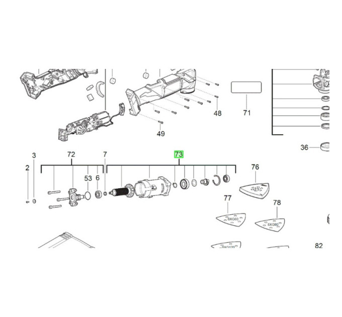 Двигун в зборі до M18FMT/Milwaukee