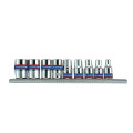 Набор головок 1/4" 9 ед. 6-ти гранные (4-13mm) на планке