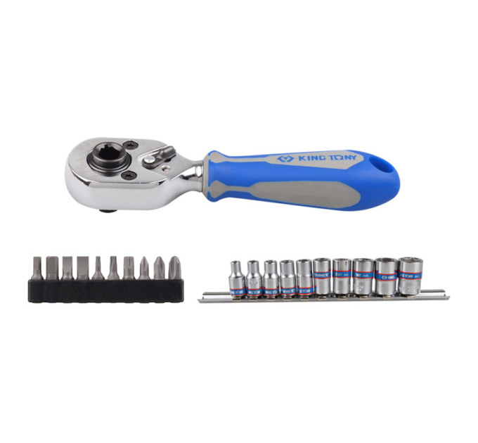 Набор головок 1/4" 21 ед. 6-ти гранные (4-13mm) на планке