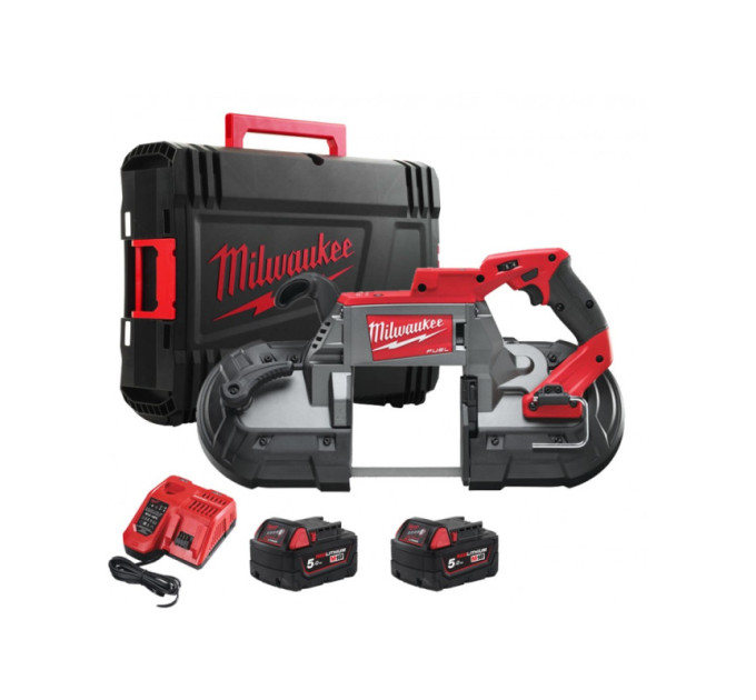 Пила ленточная аккумуляторная бесщёточная MILWAUKEE M18 CBS125-502C (ЗУ+2акк.Х5Ач+кейс)