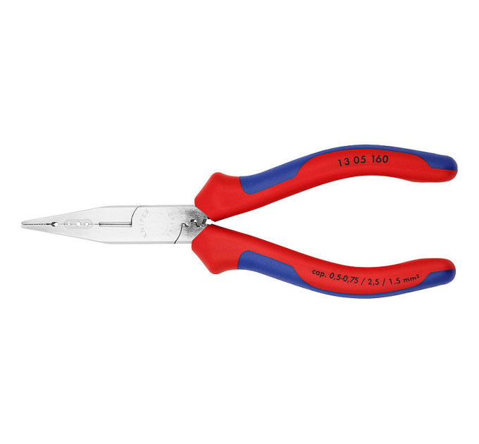 Плоскогубцы для монтажа проводов Ø2,5мм, 160мм KNIPEX 13 05 160, хромированные