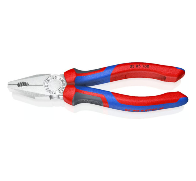 Пассатижи (плоскогубцы) комбинированные Ø12,0мм, 180мм KNIPEX 03 05 180, хромированные