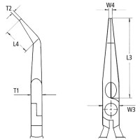 Круглогубцы плоские с режущими кромками, угол 40 °, Ø3,2мм, 200мм KNIPEX 26 27 200, хромированные