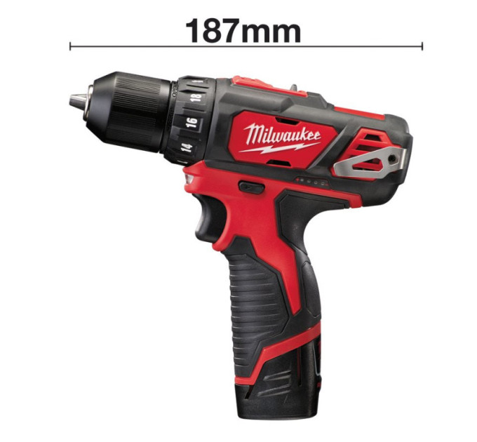 Дриль-шуруповерт акумуляторний MILWAUKEE M12 BDD-0 (30 Нм) (заміна на 4933499683)