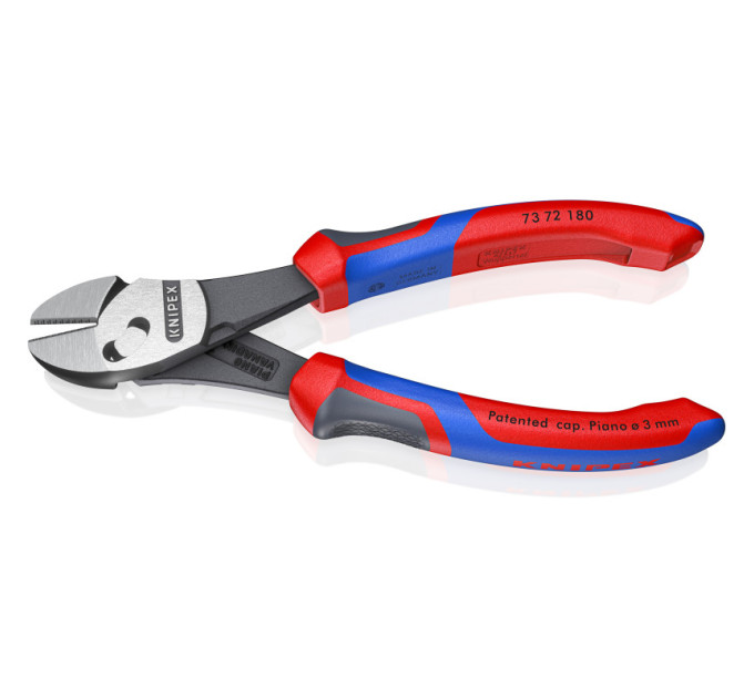 Кусачки боковые (бокорезы) особой мощности TwinForce, Ø4,0мм, 180мм KNIPEX 73 71 180 BK, фосфат