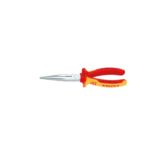 Круглогубцы плоские с режущей кромкой Ø3,2мм, 200мм VDE KNIPEX 26 16 200. хромированные