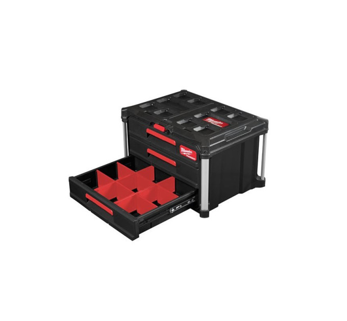 Ящик для инструмента с 3-мя выдвижными отсеками PACKOUT MILWAUKEE DRAWER BOX (560x410х363мм)