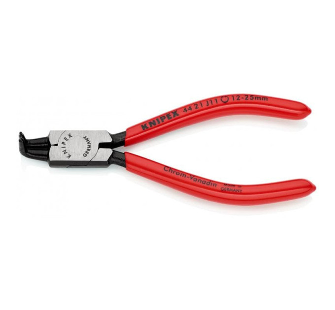 Щипцы для стопорных колец загнутые 90° Ø12-25мм, 130мм KNIPEX 44 21 J11, (Ø1,3мм) фосфатированные