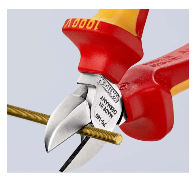 Кусачки боковые (бокорезы), Ø4,0мм, 140мм VDE KNIPEX 70 06 140 SB, хромированные