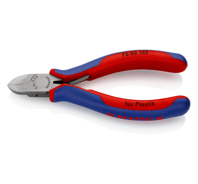 Кусачки боковые (бокорезы) для пластмассы, 125мм KNIPEX 72 02 125, фосфатированные