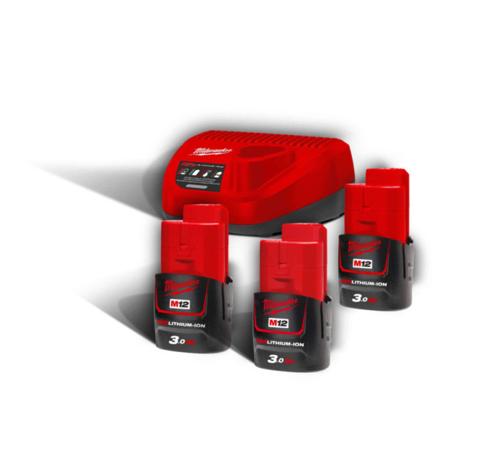 Энергокомплект MILWAUKEE M12 NRG-303 (ЗУ С12+ 3акк.Х3Ач B3)