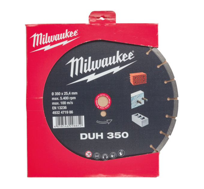 Диск алмазный MILWAUKEE DUH 350, Ø350мм (железобетон, кирпич)