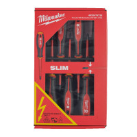 Набор отверток трехгранных изолированных VDE MILWAUKEE, (SL2,5/SL3/SL4/PH2/PZ1/PZ2 /тестер), (7шт) Набор отверток трехгранных изолированных VDE MILWAUKEE, (SL2,5/SL3/SL4/PH2/PZ1/PZ2 /тестер), (7шт)