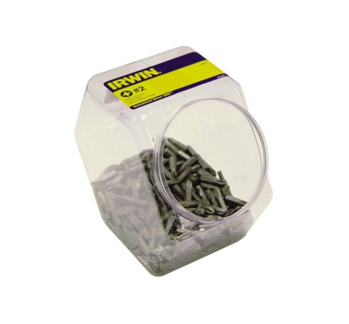 Набор бит 250 шт 1/4" 25 мм, Philips PZ 2 "Grabit Jar", IRWIN