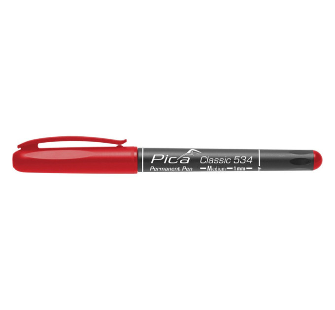 Маркер перманентный Pica 534/40 Classic Permanent Pen Medium, тонкий, красный