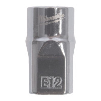 Головка торцевая хромированная TORX Е-стандарт ⅜″ MILWAUKEE, E12 Головка торцевая хромированная TORX Е-стандарт ⅜″ MILWAUKEE, E12