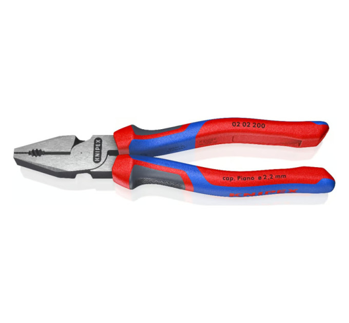 Пассатижи (плоскогубцы) особой мощности Ø13,0мм, 200мм KNIPEX 02 02 200, фосфатированные