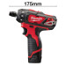 Шуруповерт акумуляторний MILWAUKEE M12 BD-202C (30Нм) (ЗУ+2акк.Х2Ач+кейс)