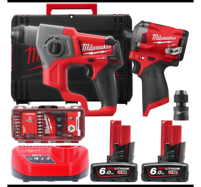 Набір з 2х інструментів безщіткових акумуляторних MILWAUKEE M12 FPP2BP-602X