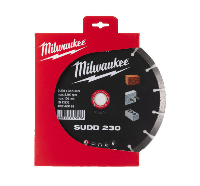 Диск алмазный MILWAUKEE SUDD 230, Ø230мм (железобетон, кирпич)