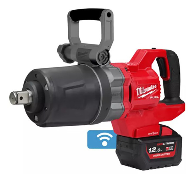 Гайковерт акумуляторний безщітковий MILWAUKEE 1'' (2711Нм) M18 ONEFHIWF1DS-121C, з кільцем (ЗУ+1ак.)