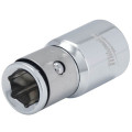 Переходник хромированный MILWAUKEE с 1/2'' квадратный хвостовик на 1/4'' Hex