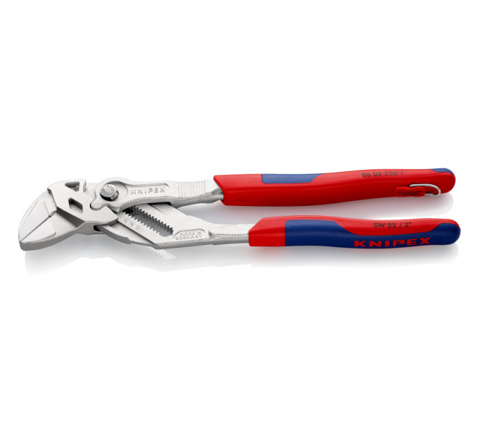 Клещи переставные-гаечный ключ, Ø46мм KNIPEX 86 05 250 T BK, с страховкой, хромированные