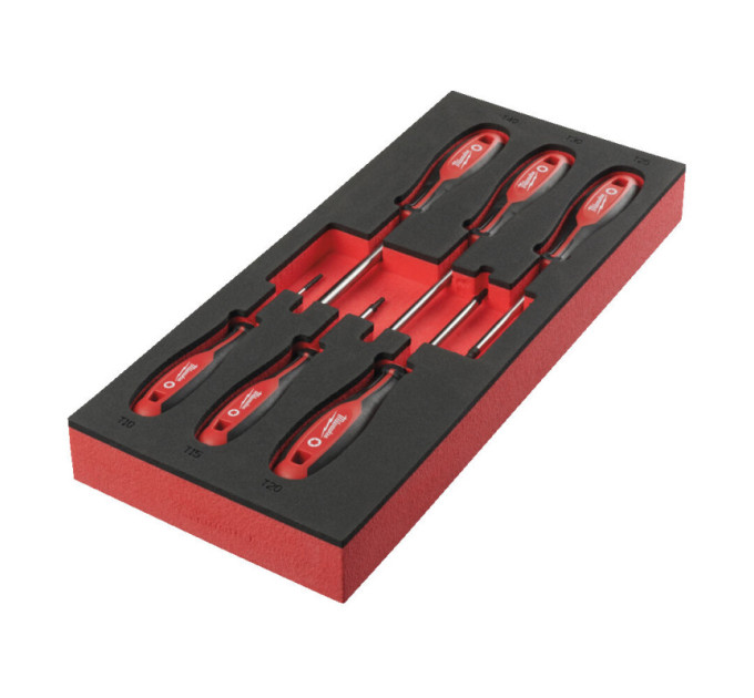 Ложемент с отвертками с трехгранными рукоятками TORX (6шт) MILWAUKEE (45х175,8х417мм) для тележек