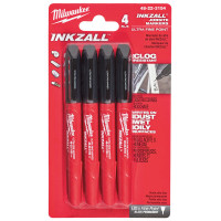 Набор маркеров для стройплощадки INKZALL MILWAUKEE, ультра-тонких черных (4шт)