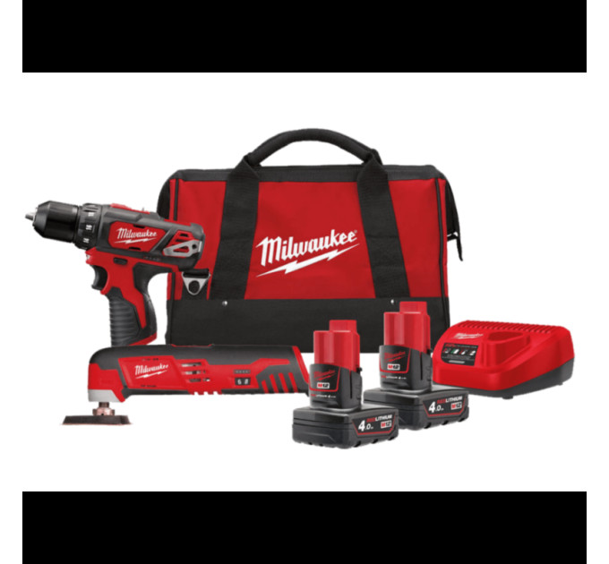 Набір з 2х акумуляторних інструментів MILWAUKEE M12 ВPP2D-402B