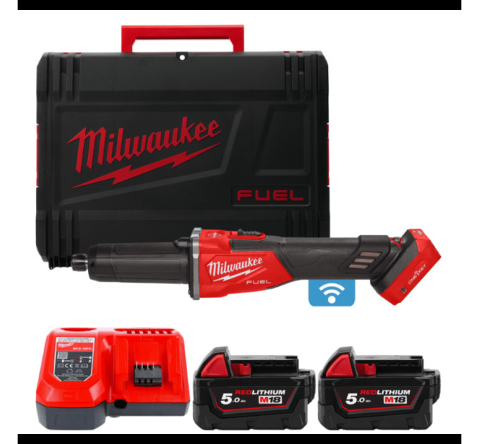Машина прямошліфувальна акумуляторна безщіткова MILWAUKEE M18 FDGROVB-502X (ЗУ+2акк.Х5Ач+HDкейс)