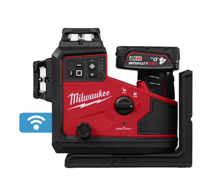 Нивелир лазерный аккумуляторный 3D MILWAUKEE M12 A3PLO-401C (360˚, зелёный луч) (ЗП+1акк.Х4Ач+кейс)