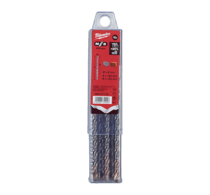Бур SDS-PLUS M2 MILWAUKEE, Ø6,0х160х100мм, (10шт)