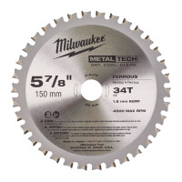 Диск пильный по металлу MILWAUKEE, Ø150х20х1,6мм, 34 зуб., (замена на 48404215)