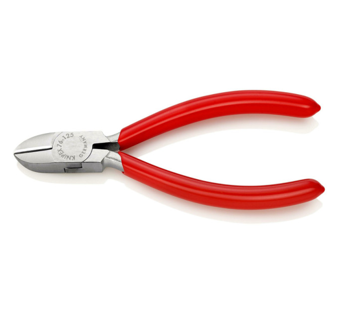 Кусачки боковые (бокорезы) для электроники, Ø3,0мм, 125мм KNIPEX 76 03 125, хромированные