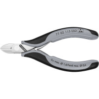 Кусачки боковые для электроники антистатические, Ø1,6мм, 115мм KNIPEX 77 02 115 ESD, полированные