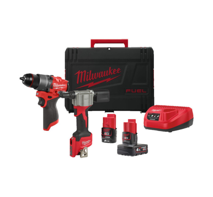 Набор из 2 инструментов аккумуляторных бесщеточных MILWAUKEE M12 FPP2D2-422X (HDкейс)