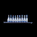 Набор TORX 1/4" 9 ед. в держателе T8-T40 с отверстием (на планке)