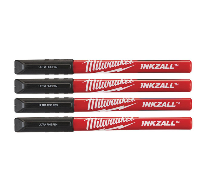 Набор маркеров INKZALL Fine Tip MILWAUKEE, супертонких черных (4шт)