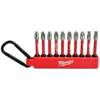 Набор бит и держателя с карабином 10шт (4xPH2, 4xPZ2, 1xTX20, 1xTX25) MILWAUKEE